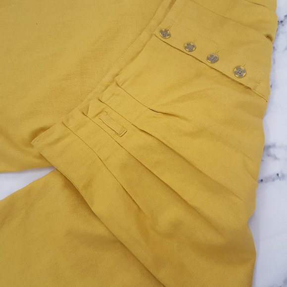 Definitions, Linen Paperbag Pants, Yellow, 14 - Picture 3 of 8